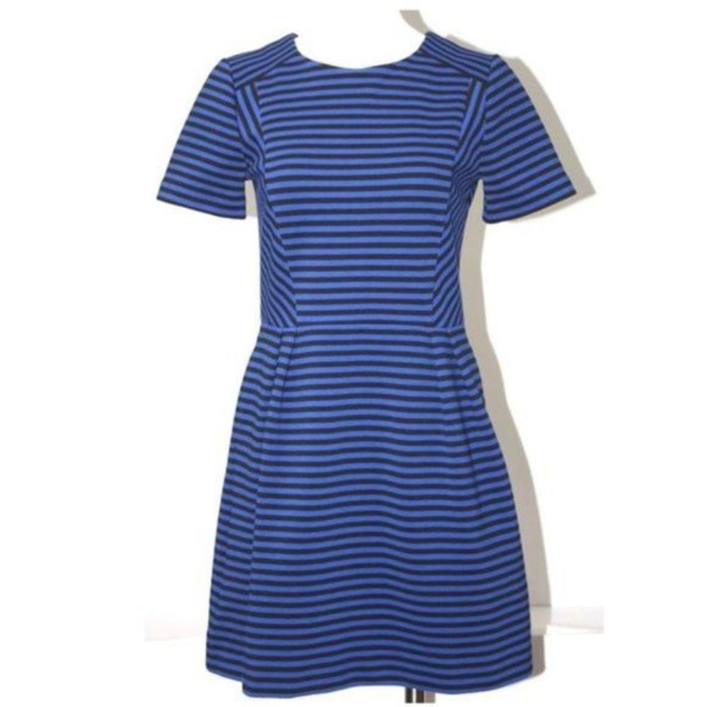 MADEWELL Blue Striped Dress Size 8